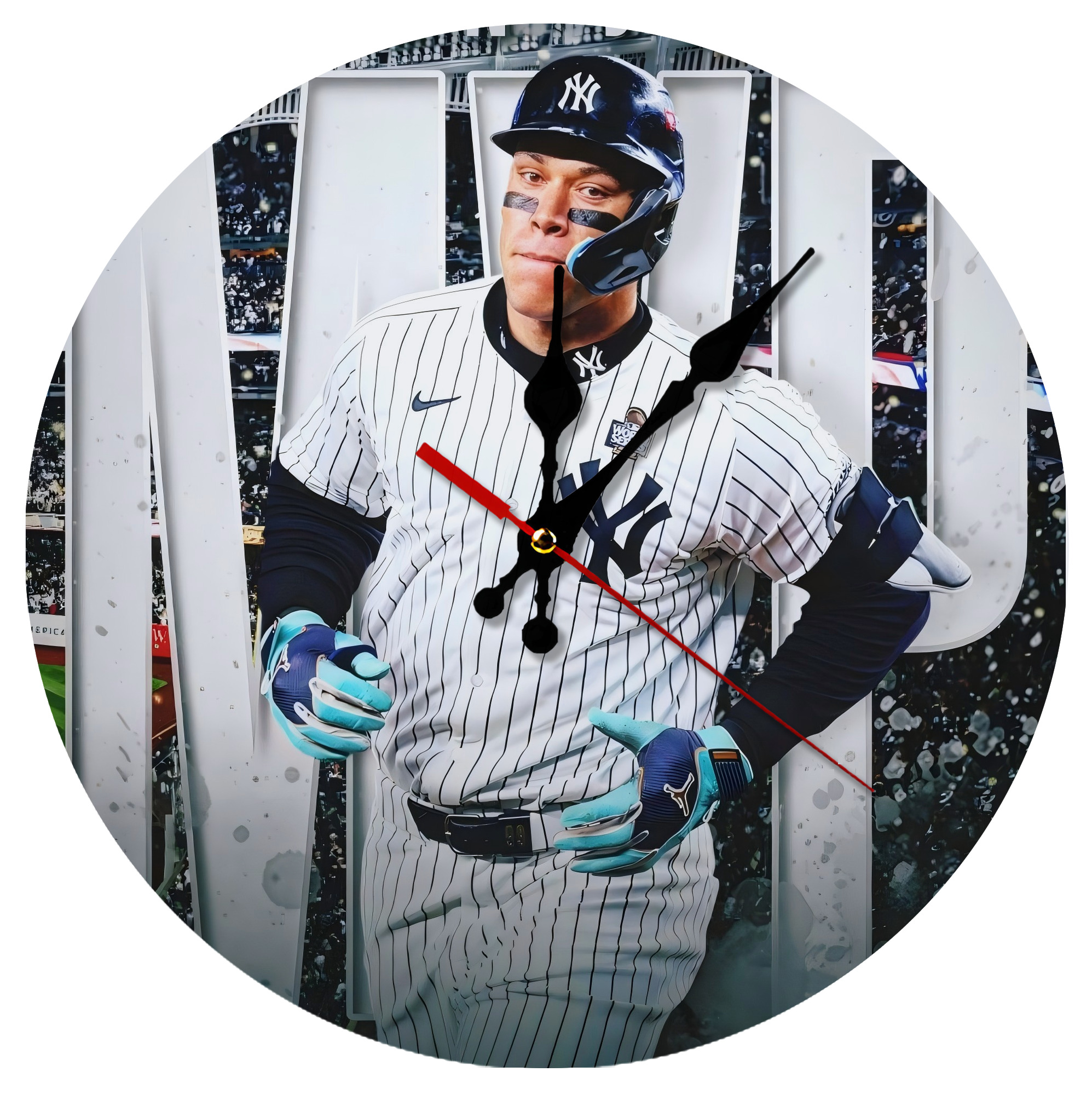 Aaron Judge MVP Silent Round Wall Clock – Modern & Stylish DIY Design, Durable Wood Construction, Easy To Install – Perfect For Office, Bedroom, Living Room, And More